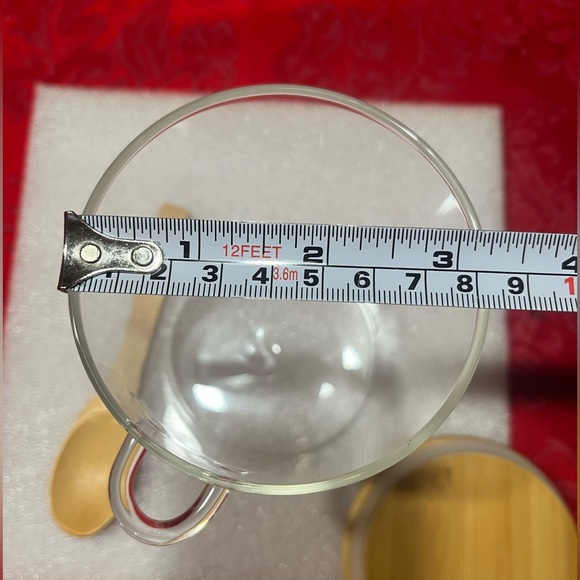 Set of 4 glass jars each with bamboo top and spoon. - Picture 9 of 11